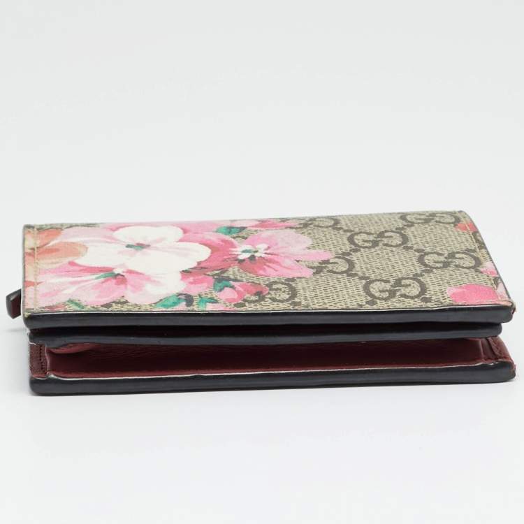 Pre Owned Gucci Multicolor GG Supreme Blooms Canvas Card Case