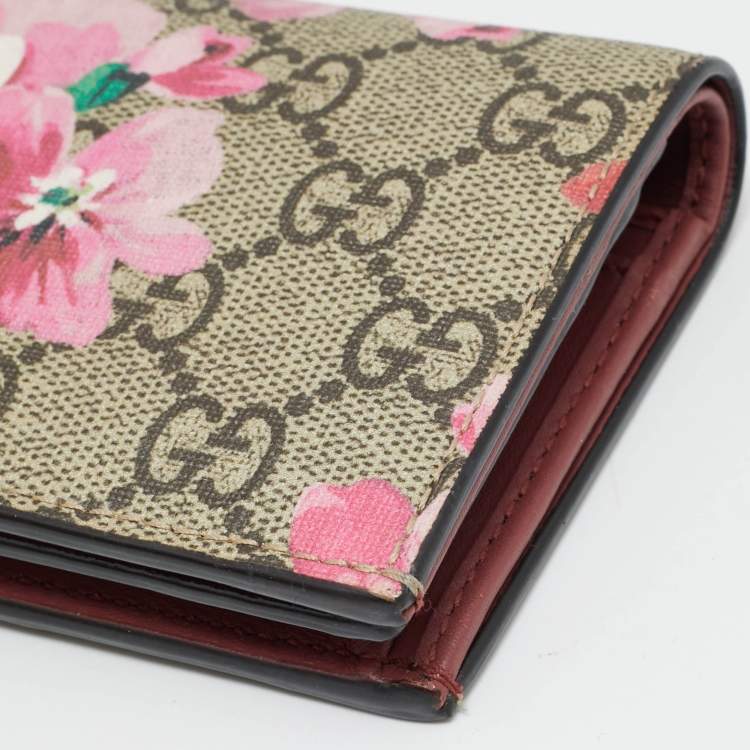 Pre Owned Gucci Multicolor GG Supreme Blooms Canvas Card Case