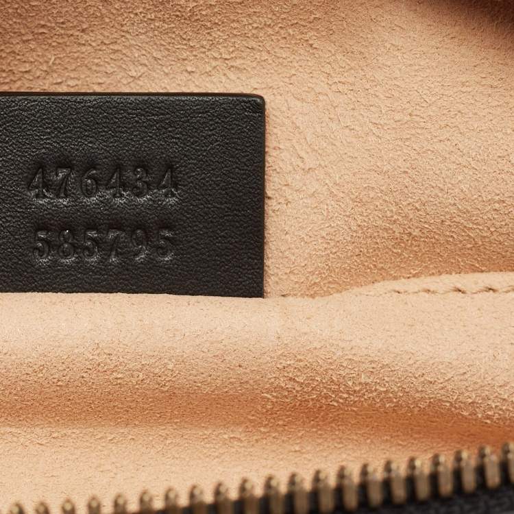 Pre Owned Gucci GG Marmont Black Matelassé Leather Belt Bag