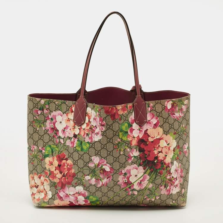 مملوكة مسبقًا Gucci Reversible Old Rose/Beige GG Supreme Canvas Tote