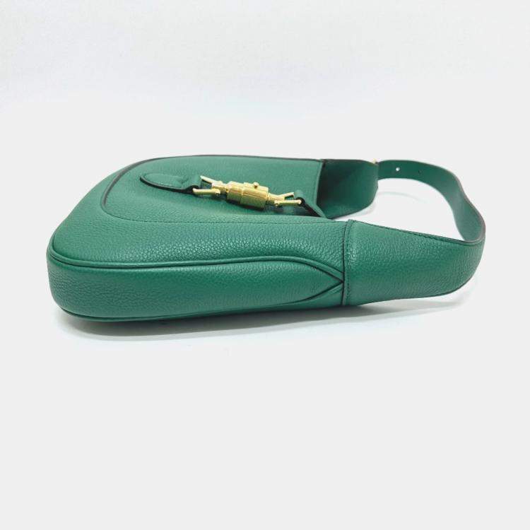 Pre Owned Gucci Jackie 1961 Small 2-Way Shoulder Bag Leather Green