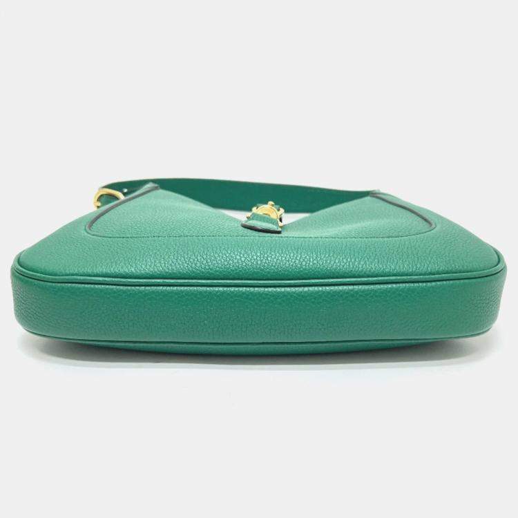 Pre Owned Gucci Jackie 1961 Small 2-Way Shoulder Bag Leather Green