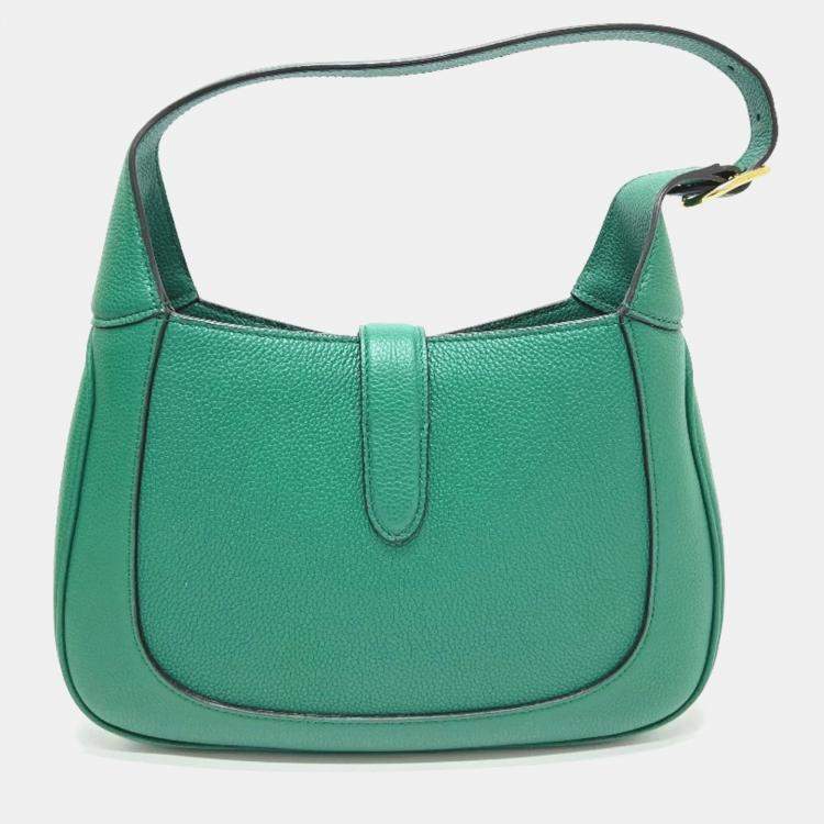 Pre Owned Gucci Jackie 1961 Small 2-Way Shoulder Bag Leather Green