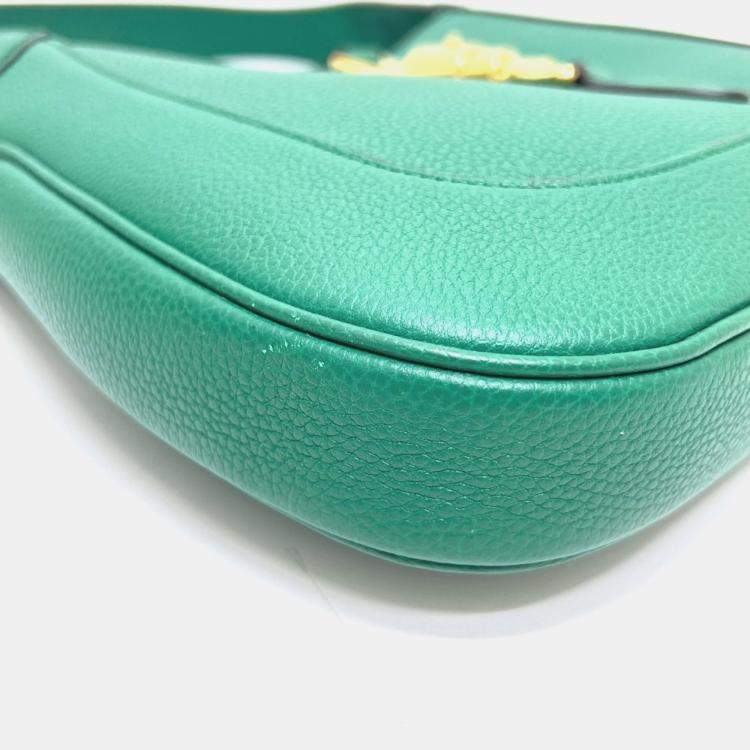 Pre Owned Gucci Jackie 1961 Small 2-Way Shoulder Bag Leather Green