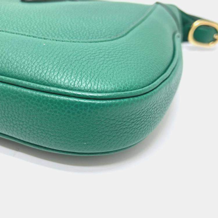 Pre Owned Gucci Jackie 1961 Small 2-Way Shoulder Bag Leather Green