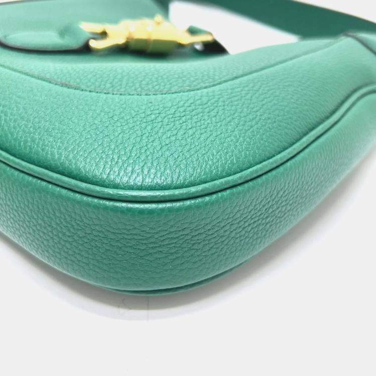 Pre Owned Gucci Jackie 1961 Small 2-Way Shoulder Bag Leather Green
