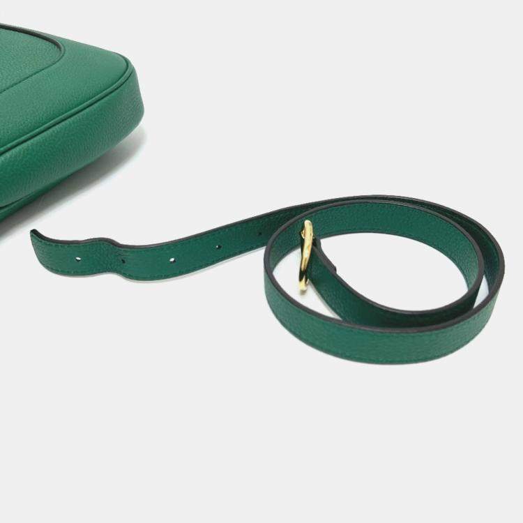 Pre Owned Gucci Jackie 1961 Small 2-Way Shoulder Bag Leather Green