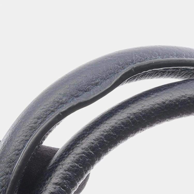 Pre Owned Gucci Medium Duffle Bag Gg Supreme Boston Coated Canvas And Leather Ivory Navy