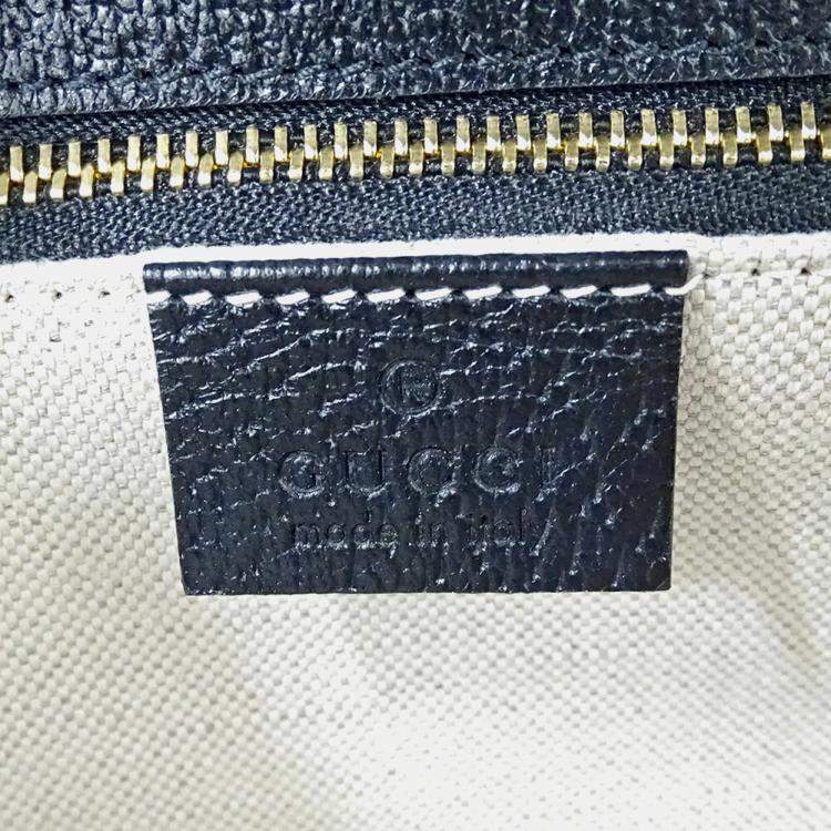 Pre Owned Gucci Horsebit 1955 Denim Shoulder Bag Black