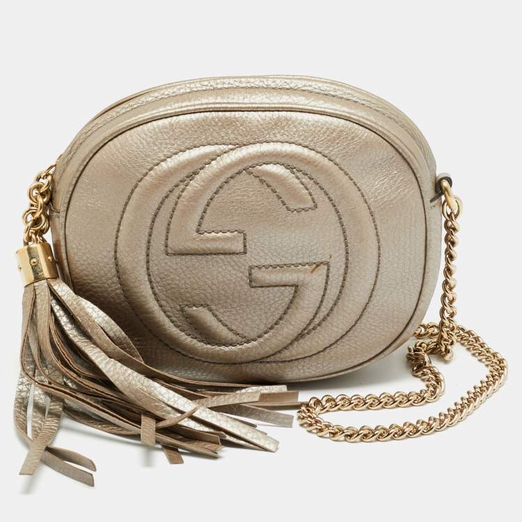 مملوكة مسبقًا Gucci Soho Disco Chain Gold Leather Crossbody Bag