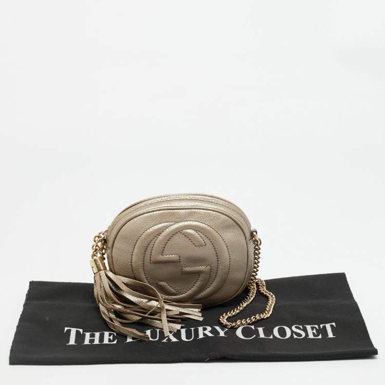 مملوكة مسبقًا Gucci Soho Disco Chain Gold Leather Crossbody Bag