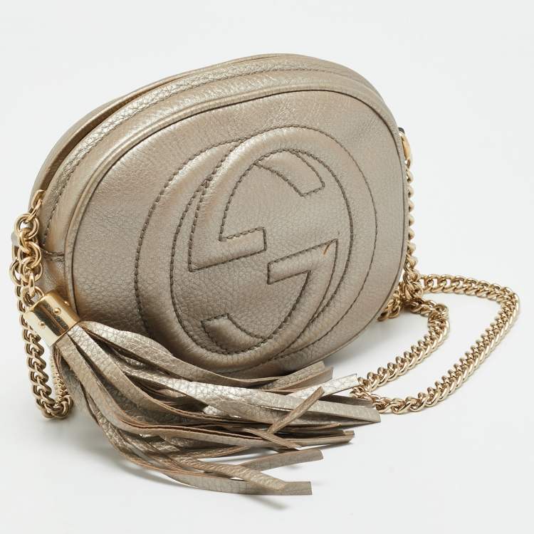 مملوكة مسبقًا Gucci Soho Disco Chain Gold Leather Crossbody Bag