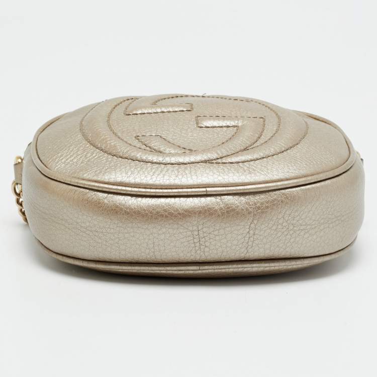 مملوكة مسبقًا Gucci Soho Disco Chain Gold Leather Crossbody Bag