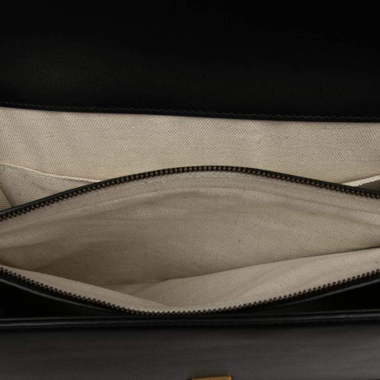 Pre Owned Gucci Black Large Leather Bamboo Dionysus Web Satchel