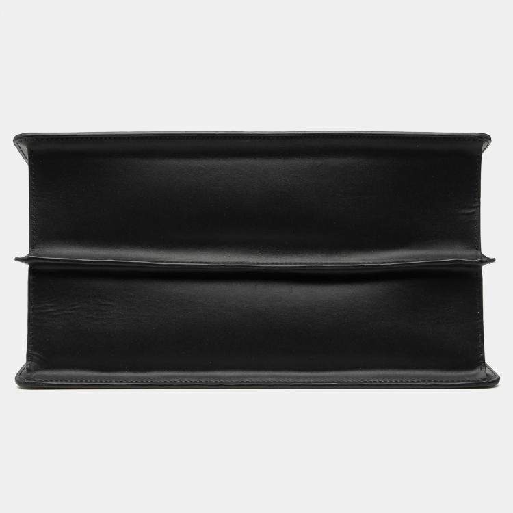 Pre Owned Gucci Black Large Leather Bamboo Dionysus Web Satchel