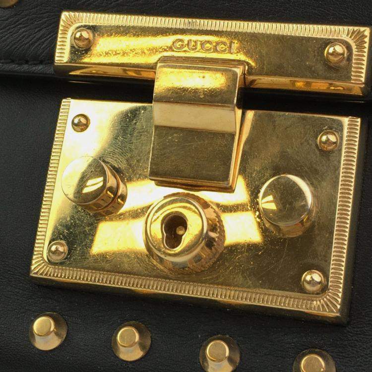 Pre Owned Gucci Small Studded Padlock Bag