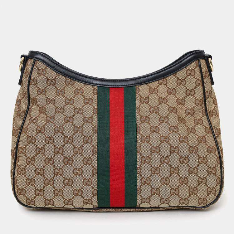 Pre Owned Gucci Canvas Web Sherry Shoulder Bag