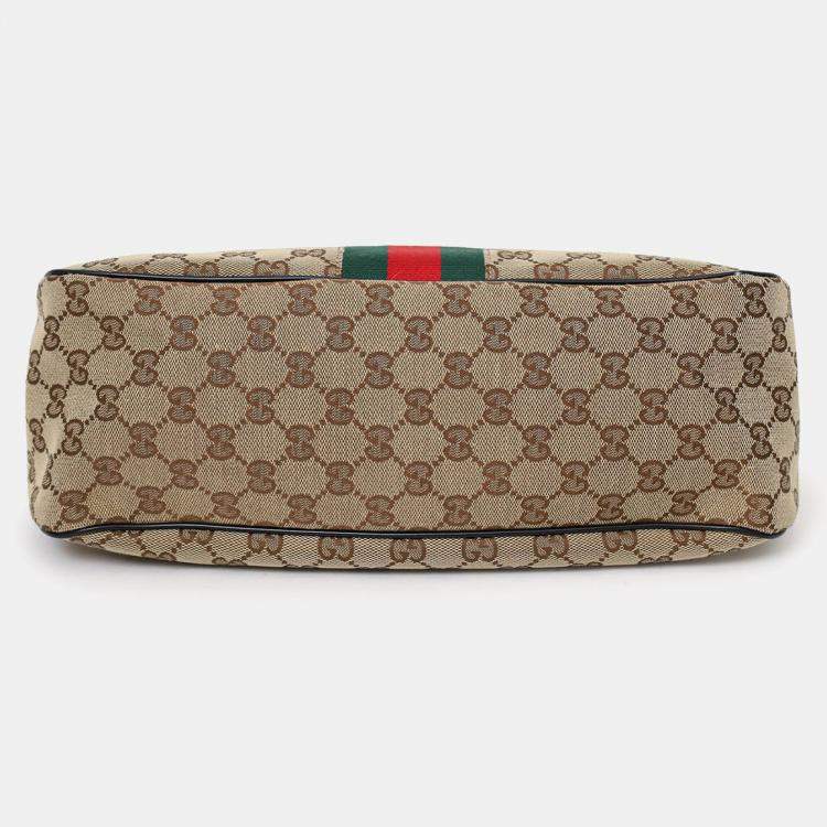 Pre Owned Gucci Canvas Web Sherry Shoulder Bag