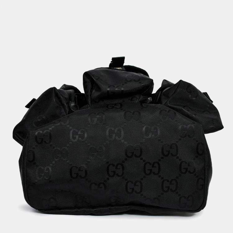 Pre Owned Gucci Black GG Nylon Off The Grid Backpack