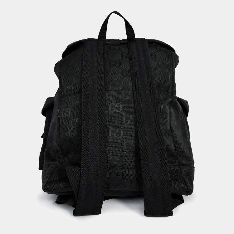 Pre Owned Gucci Black GG Nylon Off The Grid Backpack