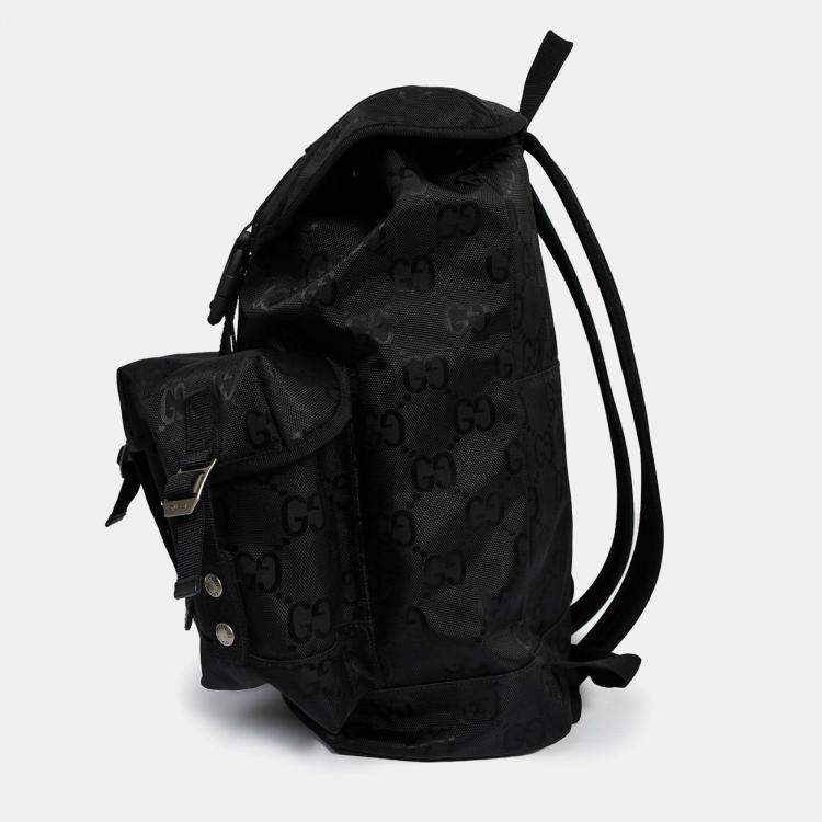 Pre Owned Gucci Black GG Nylon Off The Grid Backpack