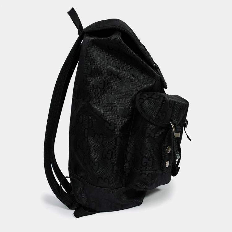 Pre Owned Gucci Black GG Nylon Off The Grid Backpack