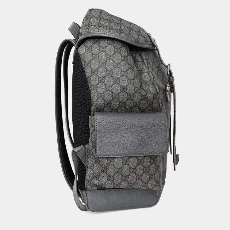 Pre Owned Gucci Grey Canvas GG Supreme Medium Backpack
