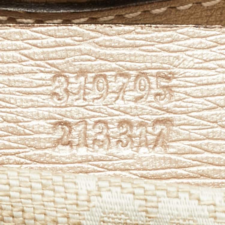 Pre Owned Gucci Bright Bit Medium Metallic Leather Tote