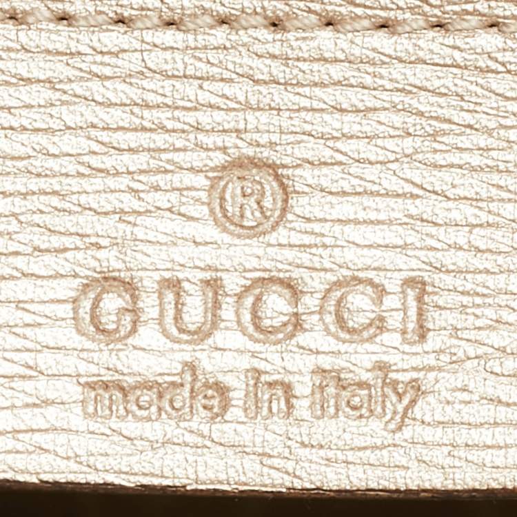 Pre Owned Gucci Bright Bit Medium Metallic Leather Tote