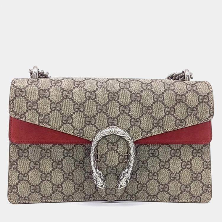 Pre Owned Gucci Beige PVC Dionysus Chain Shoulder Bag (400249)