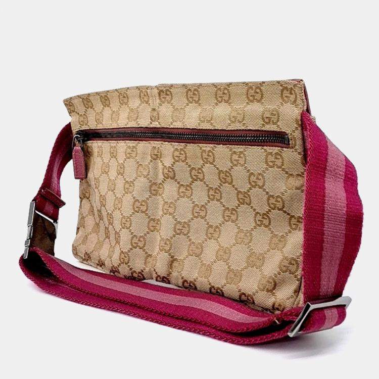 مملوكة مسبقًا حقيبة خصر غوتشي قماش متعدد الألوان بجيبَين