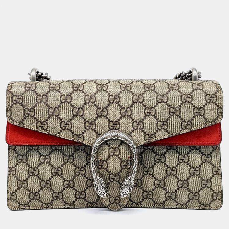 Pre Owned Gucci Beige PVC Gucci Dionysus Chain Shoulder Bag (400249)