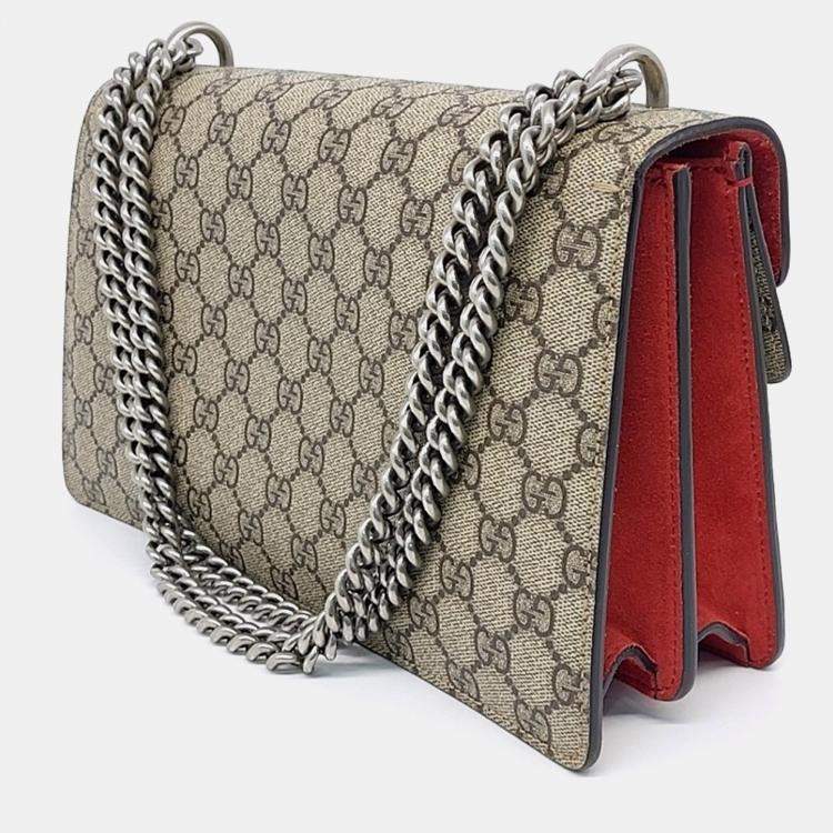 Pre Owned Gucci Beige PVC Gucci Dionysus Chain Shoulder Bag (400249)