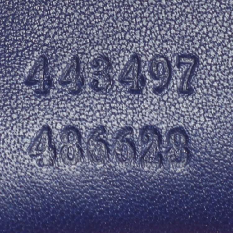 Pre Owned Gucci GG Marmont Medium Blue Velvet Shoulder Bag