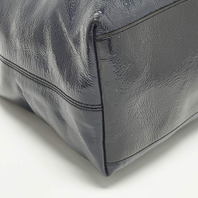 Pre Owned Gucci Soho Chain Medium Purple Patent Leather Tote