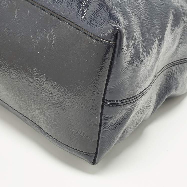 Pre Owned Gucci Soho Chain Medium Purple Patent Leather Tote