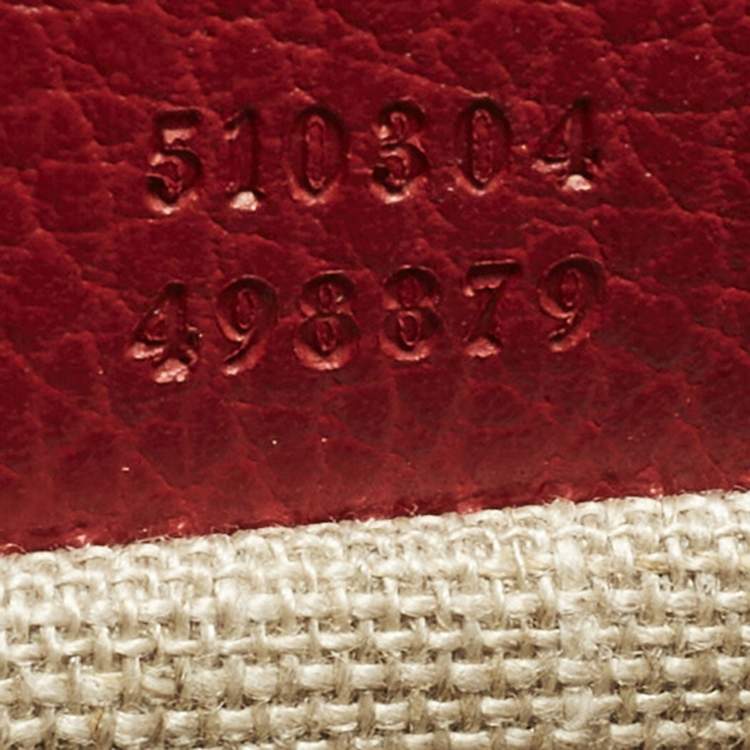 Pre Owned Gucci Dollar Interlocking G Small Red Leather Shoulder Bag