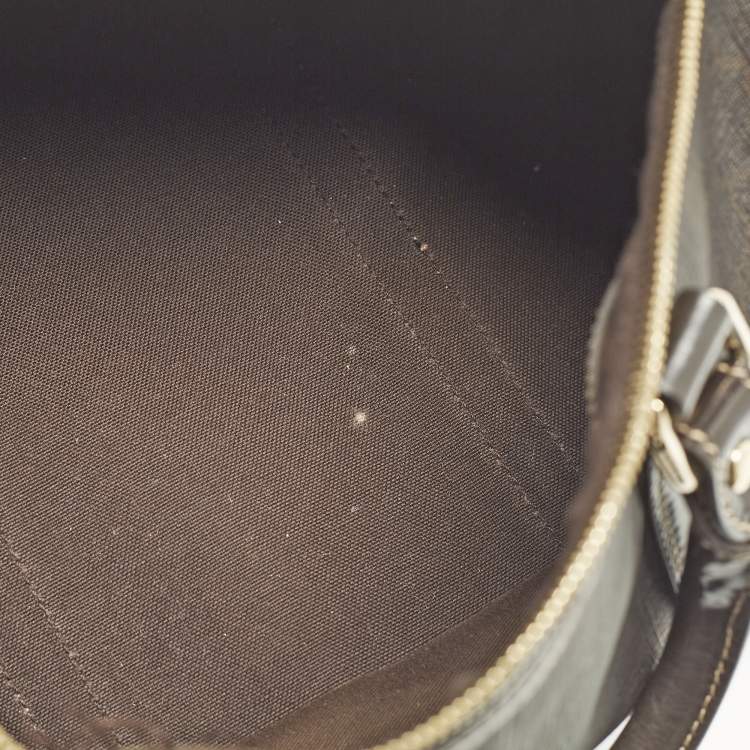 Pre Owned Gucci Joy Dark Brown GG Supreme Canvas and Patent Leather Boston Bag