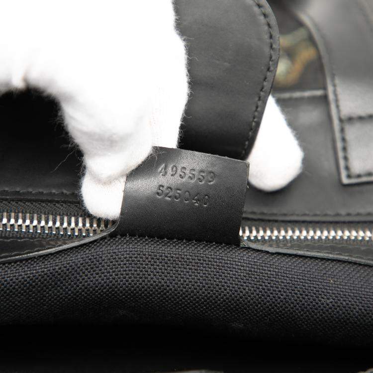 Pre Owned Gucci Black GG Supreme Tiger Convertible Soft Tote