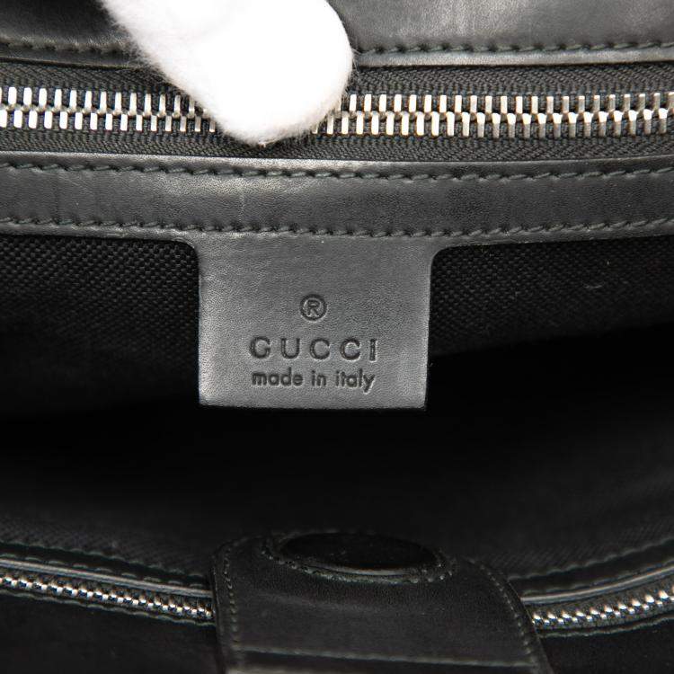 Pre Owned Gucci Black GG Supreme Tiger Convertible Soft Tote