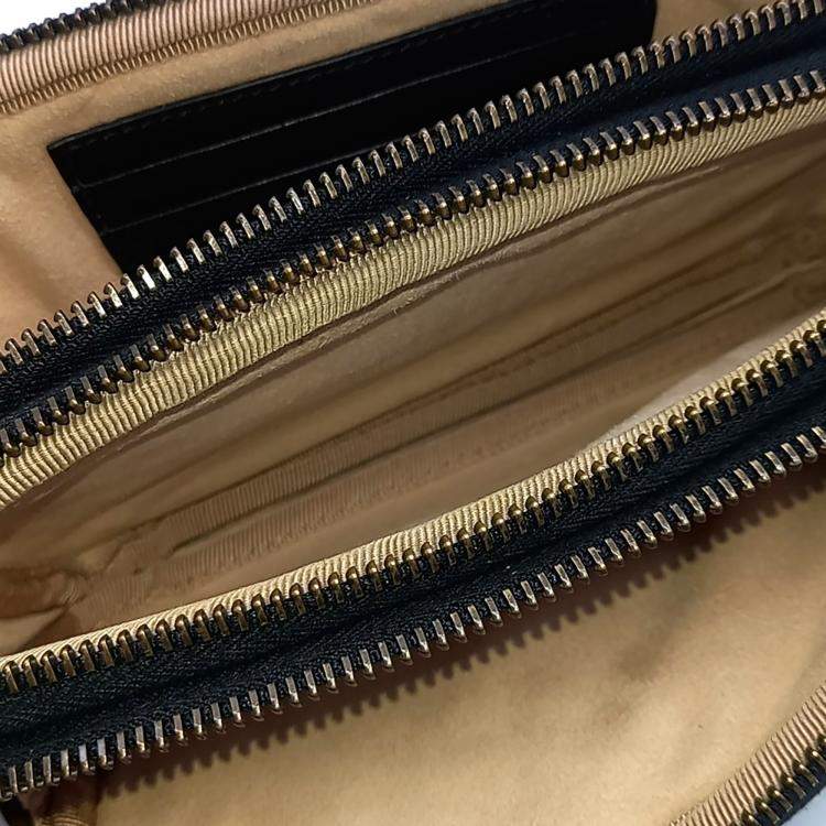 Pre Owned Gucci Black Leather Marmont Crossbody Bag (546581)