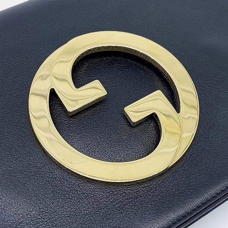 Pre Owned Gucci Black Leather Blondie Shoulder Bag (699268)