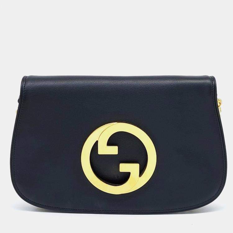 Pre Owned Gucci Black Leather Blondie Shoulder Bag (699268)