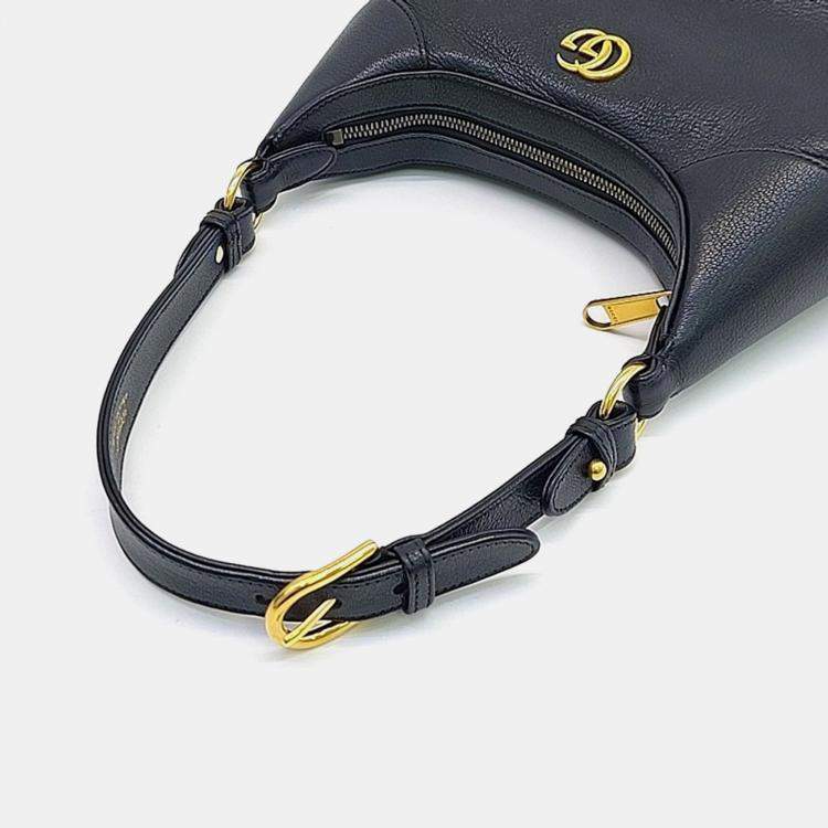 Pre Owned Gucci Black Leather Aphrodite Shoulder Bag Small (731817)