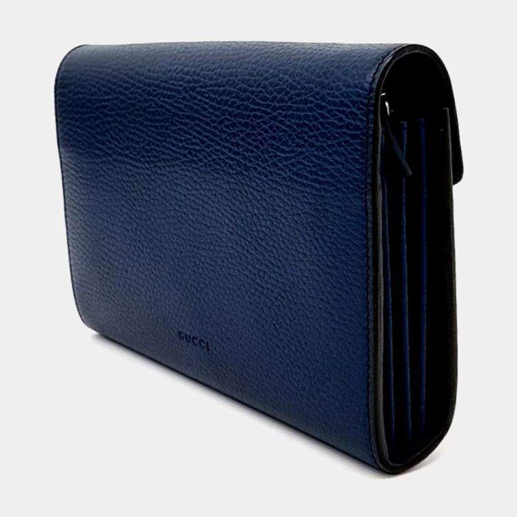 Pre Owned Gucci Navy Blue Leather Dionysus Mini Chain Bag