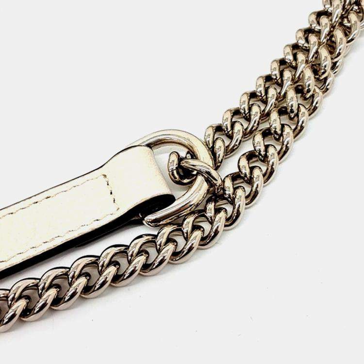 مملوكة مسبقًا Gucci White Leather Interlocking GG Shoulder Bag (510303)