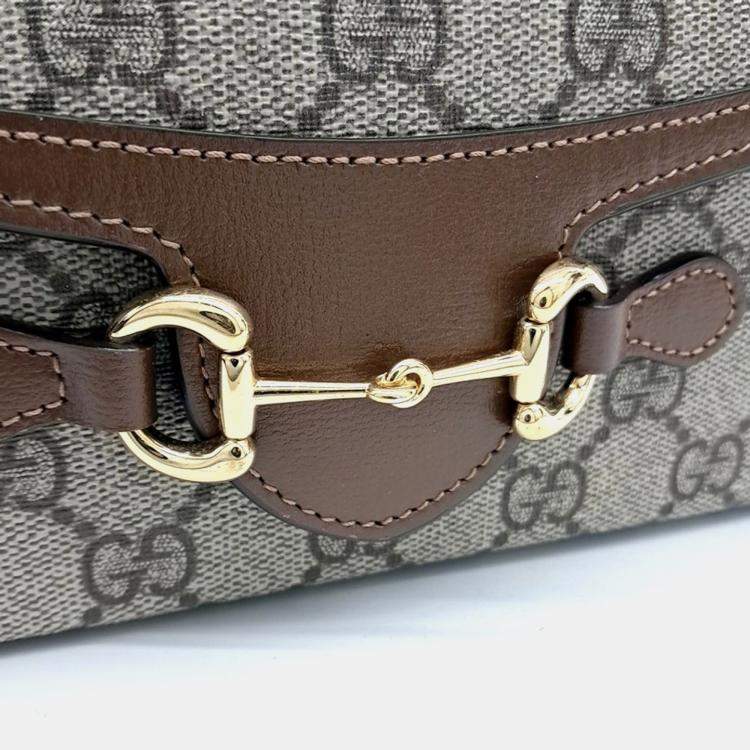 Pre Owned Gucci Beige PVC Horsebit 1955 Mini Bag (699296)