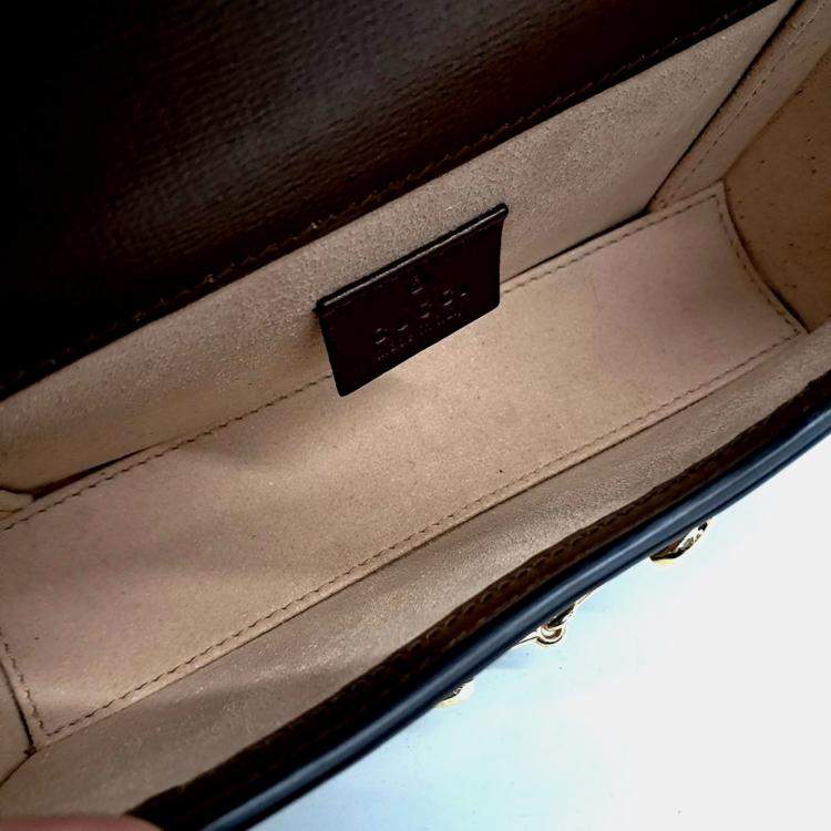 Pre Owned Gucci Beige PVC Horsebit 1955 Mini Bag (699296)