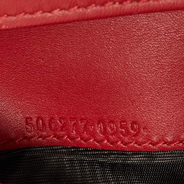 Pre Owned Gucci Bosco Patch Beige/Pink GG Supreme Canvas Compact Wallet