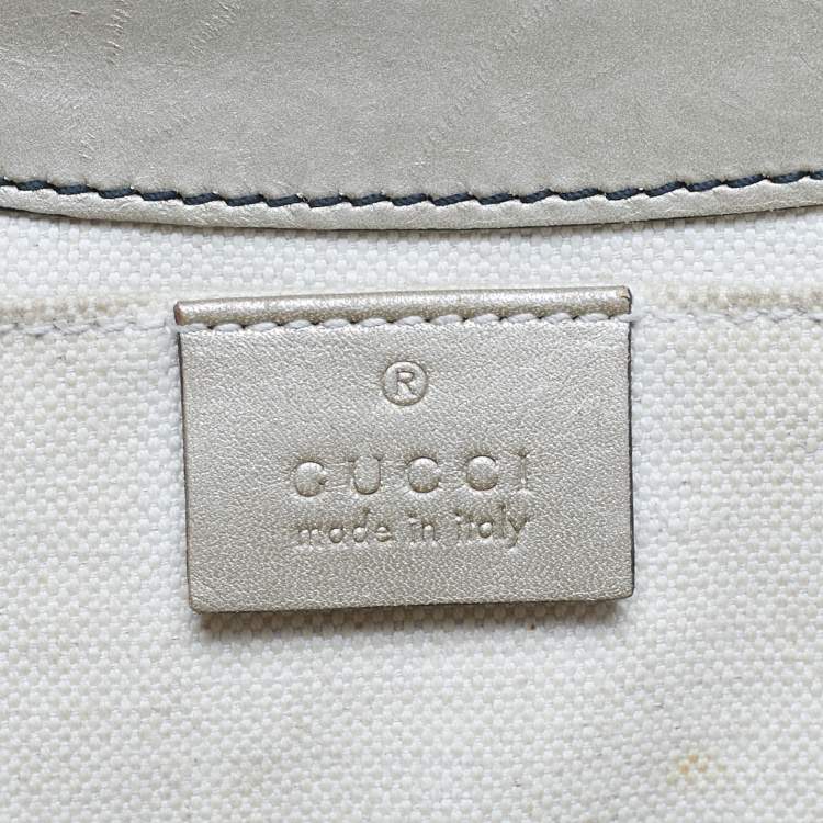 Pre Owned Gucci Emily Chain Medium Metallic Beige Guccissima Leather Shoulder Bag